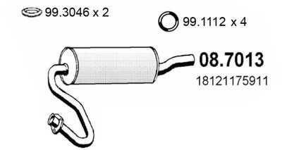 087013 ASSO Глушитель выхлопных газов конечный