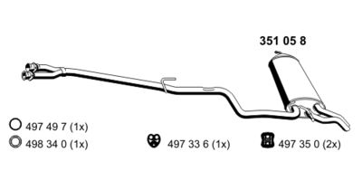 351058 ERNST Глушитель выхлопных газов конечный