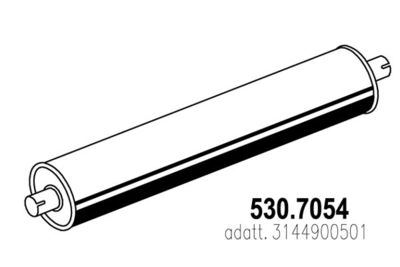 5307054 ASSO Средний  конечный глушитель ОГ