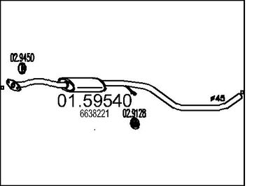 0159540 MTS Средний глушитель выхлопных газов