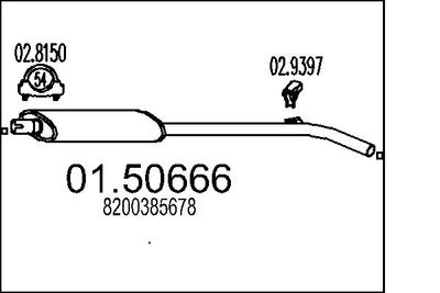 0150666 MTS Средний глушитель выхлопных газов