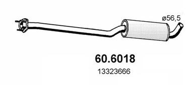 606018 ASSO Средний глушитель выхлопных газов