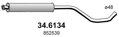 346134 ASSO Средний глушитель выхлопных газов