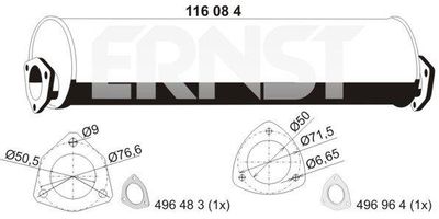 116084 ERNST Глушитель выхлопных газов конечный