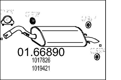 0166890 MTS Глушитель выхлопных газов конечный