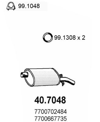 407048 ASSO Глушитель выхлопных газов конечный