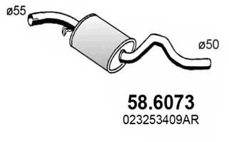 586073 ASSO Средний глушитель выхлопных газов