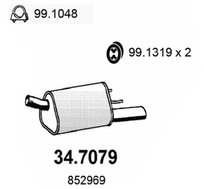 347079 ASSO Глушитель выхлопных газов конечный