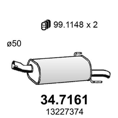 347161 ASSO Глушитель выхлопных газов конечный