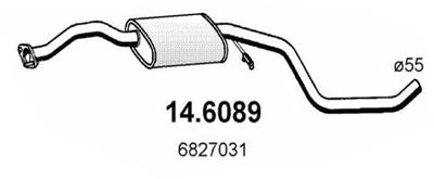 146089 ASSO Средний глушитель выхлопных газов
