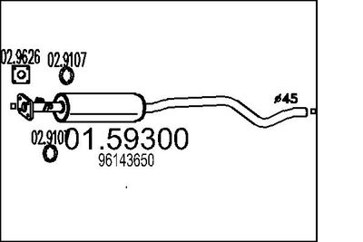 0159300 MTS Средний глушитель выхлопных газов