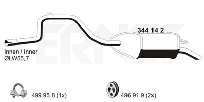 344142 ERNST Глушитель выхлопных газов конечный
