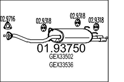 0193750 MTS Глушитель выхлопных газов конечный