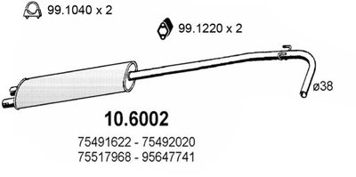 106002 ASSO Средний глушитель выхлопных газов