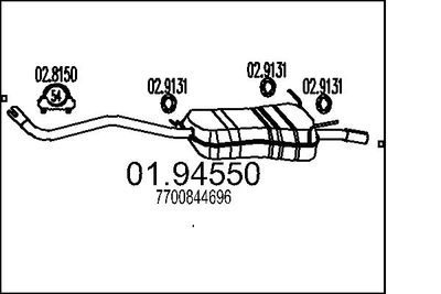 0194550 MTS Глушитель выхлопных газов конечный