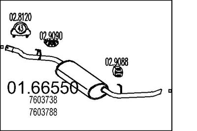0166550 MTS Глушитель выхлопных газов конечный