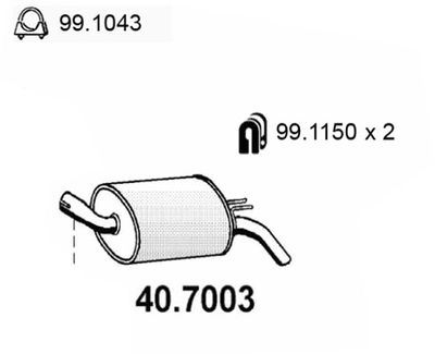 407003 ASSO Глушитель выхлопных газов конечный