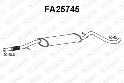 FA25745 VENEPORTE Средний глушитель выхлопных газов