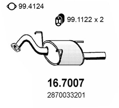 167007 ASSO Глушитель выхлопных газов конечный