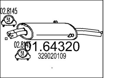 0164320 MTS Глушитель выхлопных газов конечный