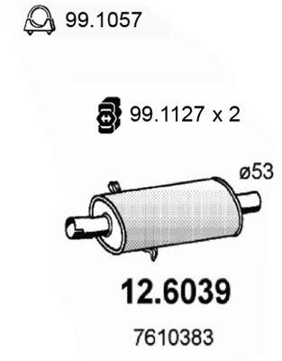 126039 ASSO Средний глушитель выхлопных газов