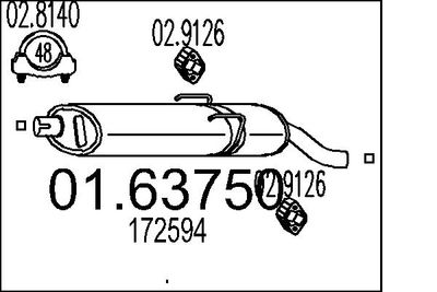 0163750 MTS Глушитель выхлопных газов конечный