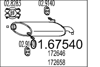 0167540 MTS Глушитель выхлопных газов конечный