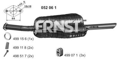 052061 ERNST Глушитель выхлопных газов конечный