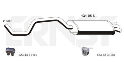 131056 ERNST Глушитель выхлопных газов конечный