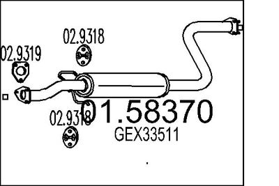 0158370 MTS Средний глушитель выхлопных газов