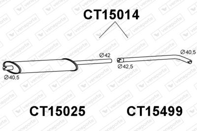 CT15014 VENEPORTE Средний глушитель выхлопных газов