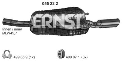 055222 ERNST Глушитель выхлопных газов конечный