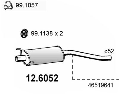 126052 ASSO Средний глушитель выхлопных газов