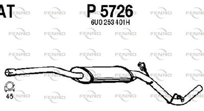 P5726 FENNO Средний глушитель выхлопных газов