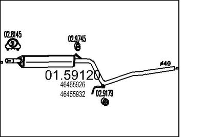 0159120 MTS Средний глушитель выхлопных газов