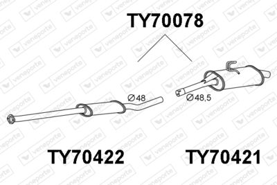 TY70078 VENEPORTE Глушитель выхлопных газов конечный