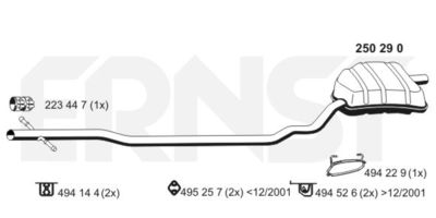 250290 ERNST Глушитель выхлопных газов конечный
