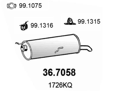 367058 ASSO Глушитель выхлопных газов конечный