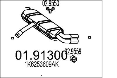 0191300 MTS Глушитель выхлопных газов конечный