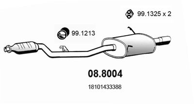 088004 ASSO Средний  конечный глушитель ОГ