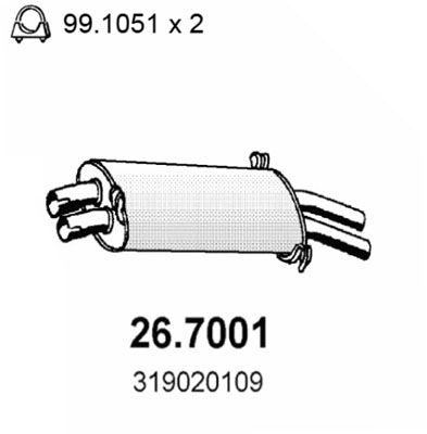 267001 ASSO Глушитель выхлопных газов конечный