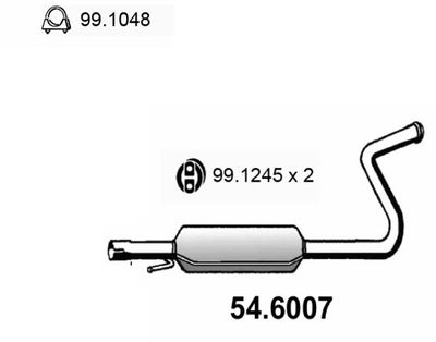 546007 ASSO Средний глушитель выхлопных газов