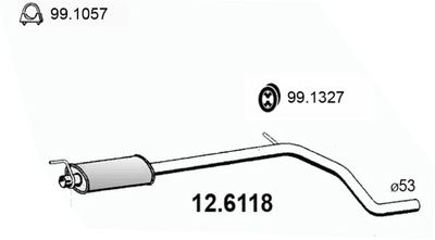 126118 ASSO Средний глушитель выхлопных газов