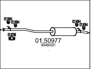 0150977 MTS Средний глушитель выхлопных газов