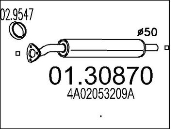 0130870 MTS Предглушитель выхлопных газов