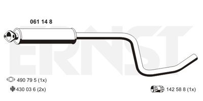 061148 ERNST Средний глушитель выхлопных газов