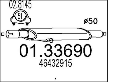 0133690 MTS Предглушитель выхлопных газов