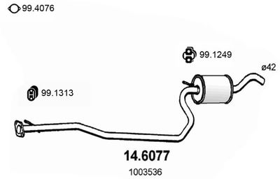 146077 ASSO Средний глушитель выхлопных газов