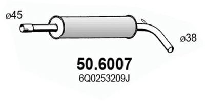 506007 ASSO Средний глушитель выхлопных газов