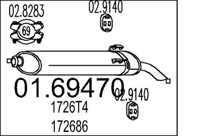 0169470 MTS Глушитель выхлопных газов конечный